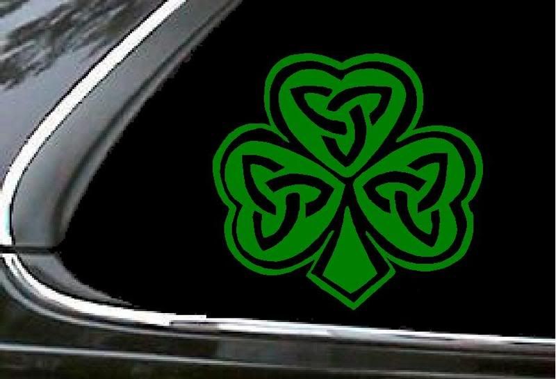 Celtic Triquetra Clover Irish Car Window Decal Sticker. SIZE = 6" Wide