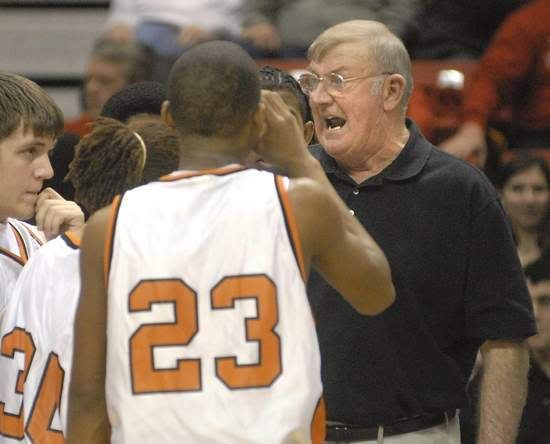 Scott County Central coach Ronnie Cookson talked to his players
Thursday at the Southeast Missourian Christmas Tournament.