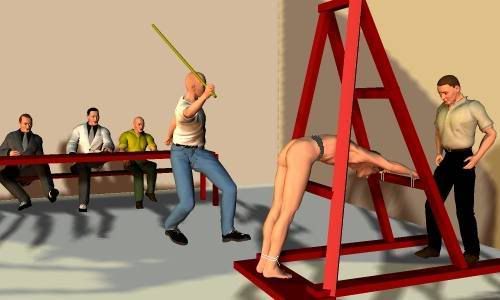 Computer-generated image of Singapore judicial caning