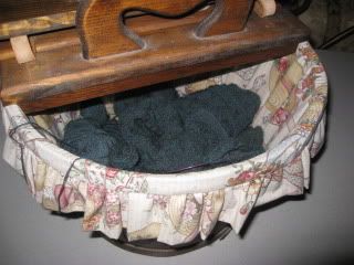 knitting in basket