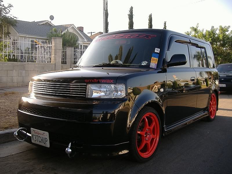Finally my wheels R dent free. looks good red 2 Scion xB Forum