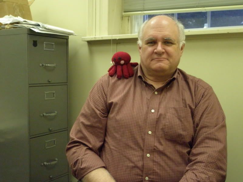Dr. Mahoney, in his office, with the octopus.