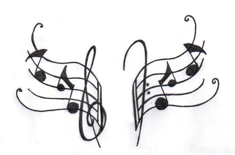 musical notes tattoos. music