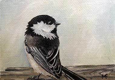 watercolor chickadee painting