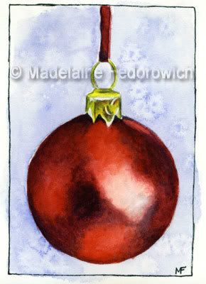 Red Christmas Bauble ACEO