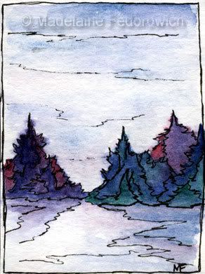 Foggy Forest ACEO