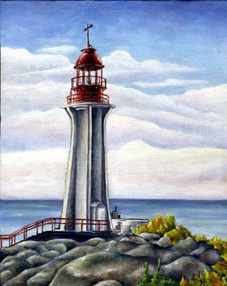 lighthouse oil painting