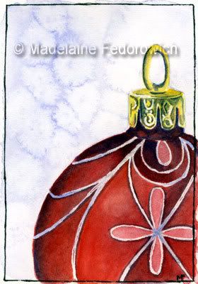 Fancy Christmas Bauble ACEO