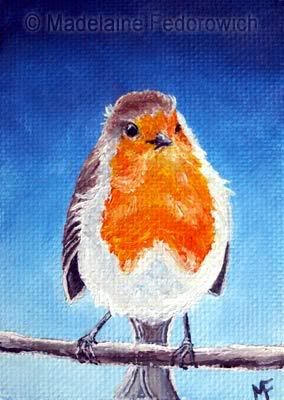Evening Robin ACEO