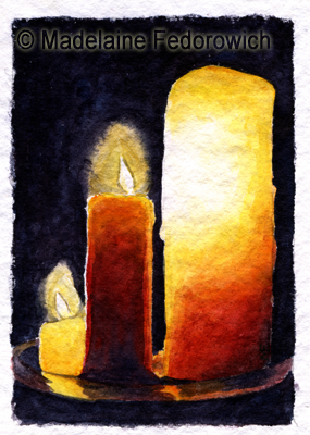 Three Pillars Candle ACEO