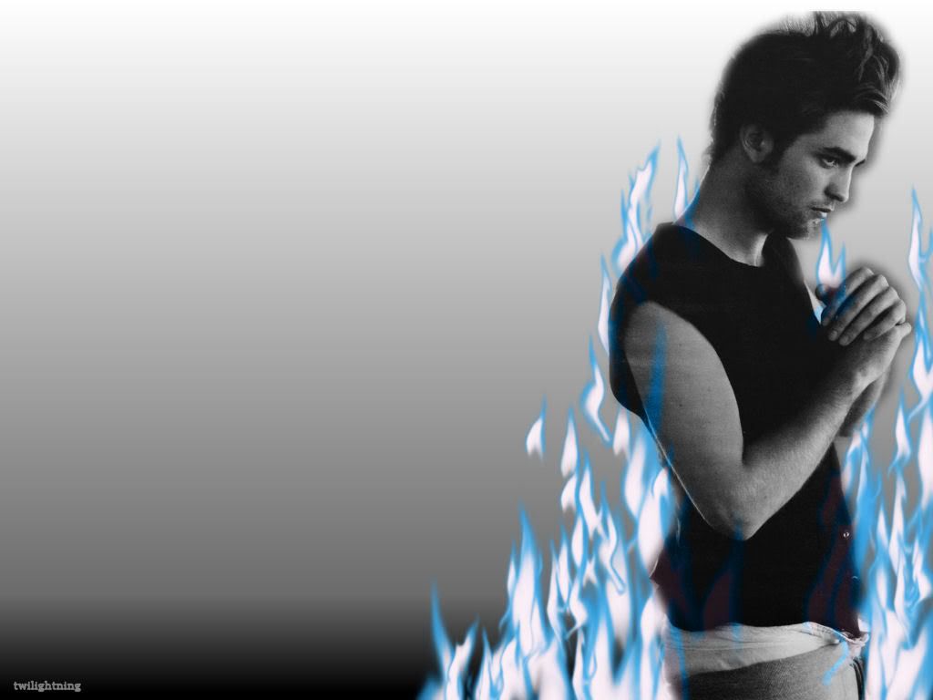 I made the fire around him blue because of that chilling, Edward-esque glare 