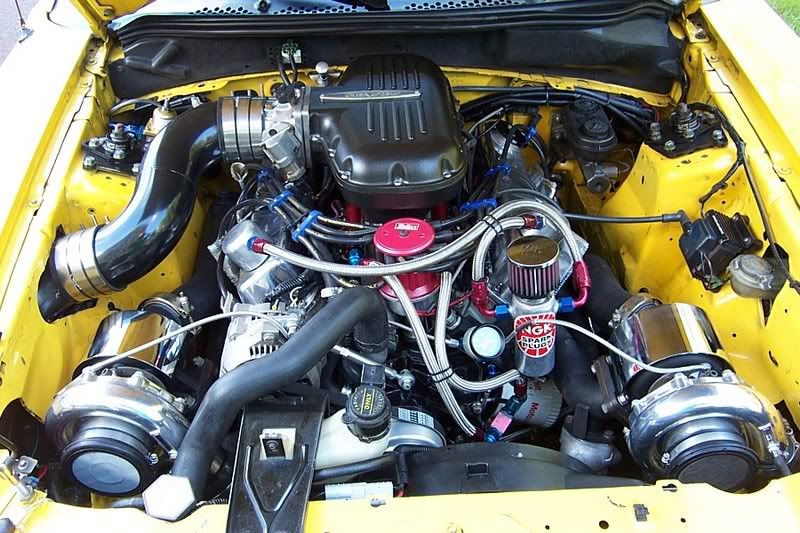 Custom TTI Twin turbo kit w/ 76mm turbos for SN95