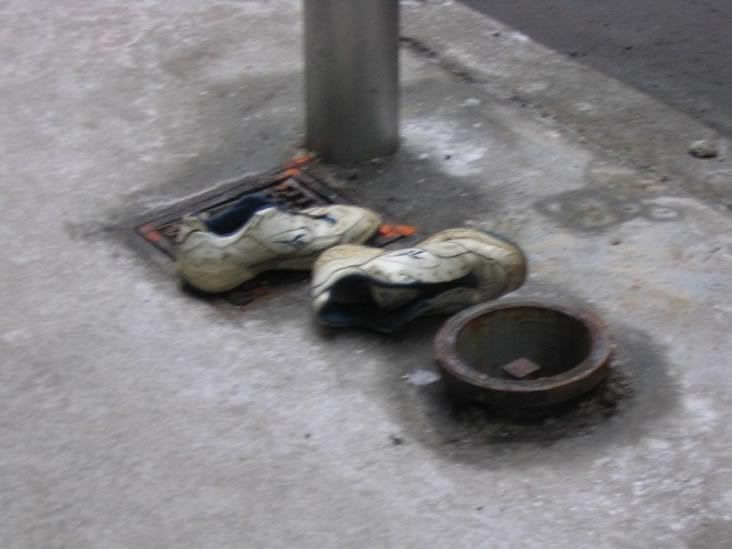 Pine Street, abandoned shoes