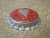 Red Hearts Bottle Cap Necklace