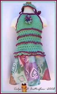 TNB~GRECIAN CHALK ART~3pc Knit Halter w/Skirt Set~Size 2T/3T/4T