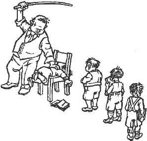 Old cartoon of infant-school CP