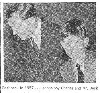 Schoolboy Charles with headmaster in 1957