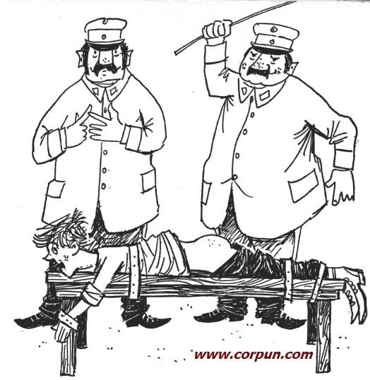 Cartoon of judicial caning - Click to enlarge