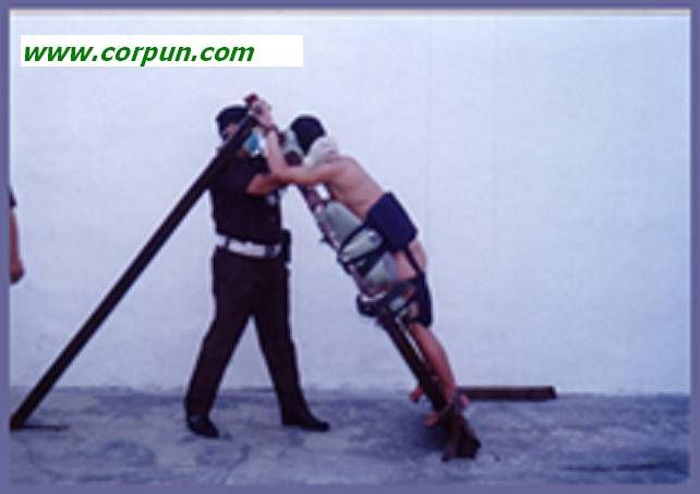 Malaysia: side view of judicial caning - Click to enlarge