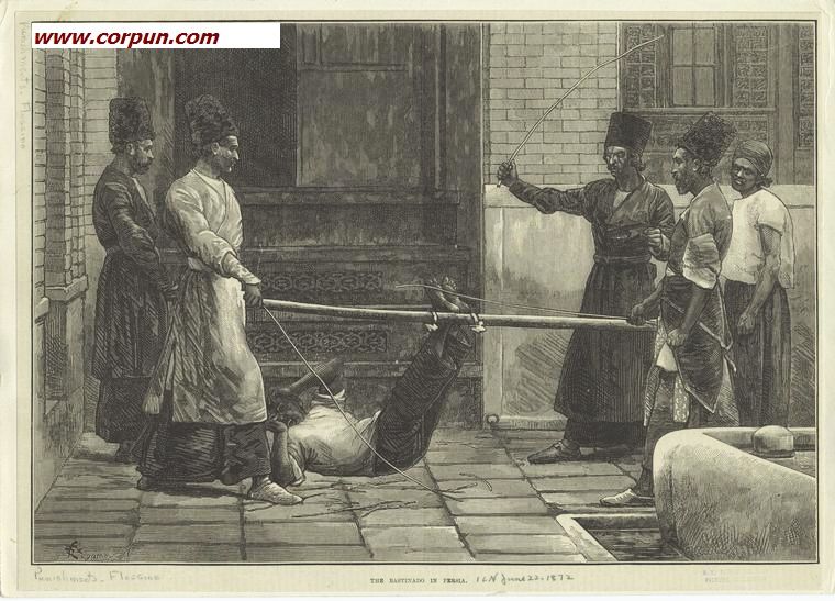 Bastinado in Persia 1872 - Click to enlarge