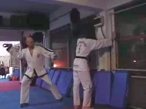 Taekwondo celebration spanking