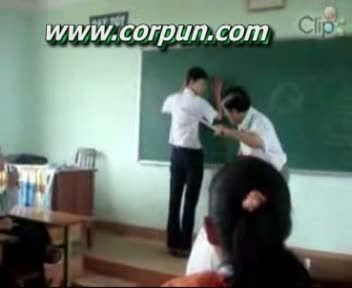 Schoolboy receives a caning