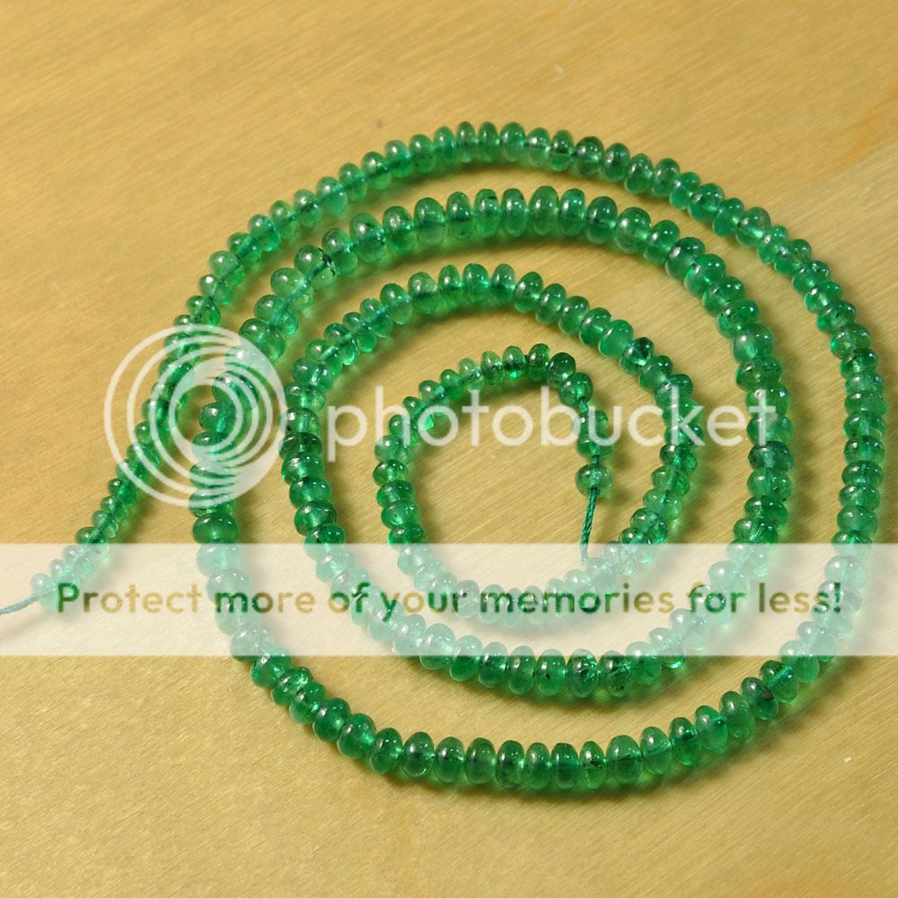 1mm 4mm Zambian EMERALD Smooth rondelle Bead 16.5  