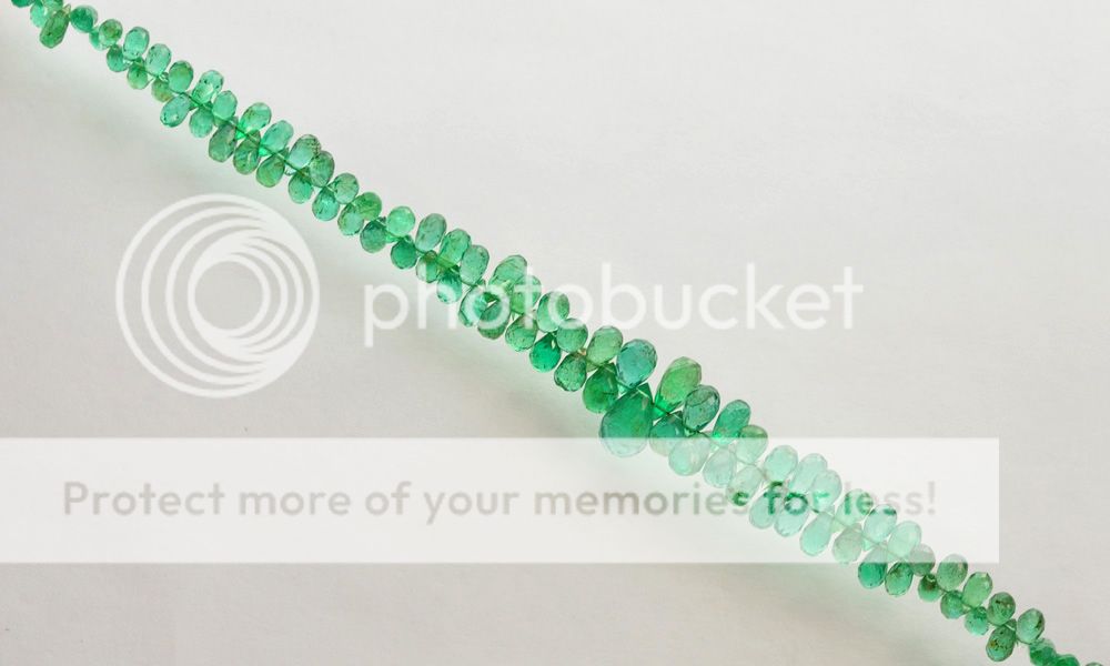 Zambian EMERALD Faceted Teardrop Briolette Bead 8 strand  