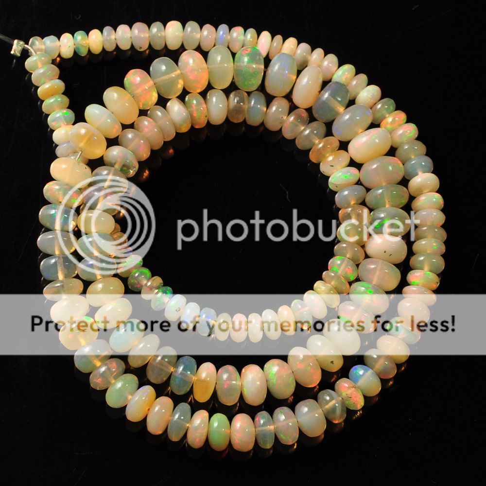 Fine Ethiopian Welo Opal Smooth Rondelle Beads 16 Strand  