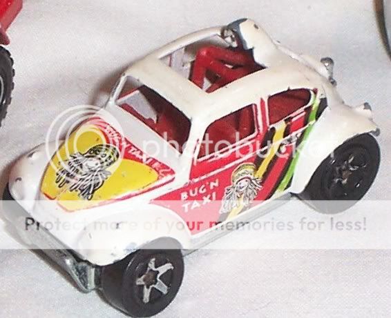 1980s Hot Wheels Die Cast Fire Engine Jeep Bug N Taxi