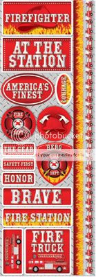 Reminisce FIREFIGHTER Combo Stickers Scrapbooking Cardmaking 